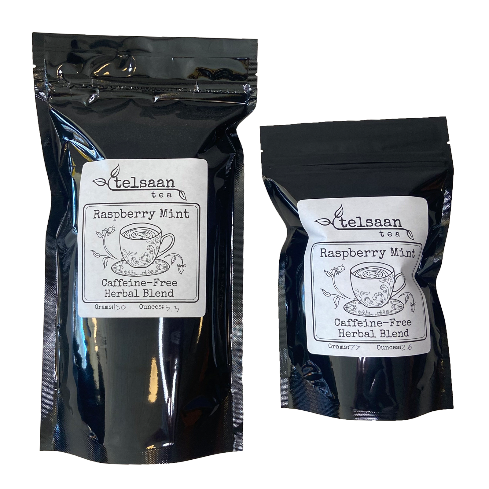Loose leaf Raspberry Spearmint herbal blend tea | Telsaan Tea